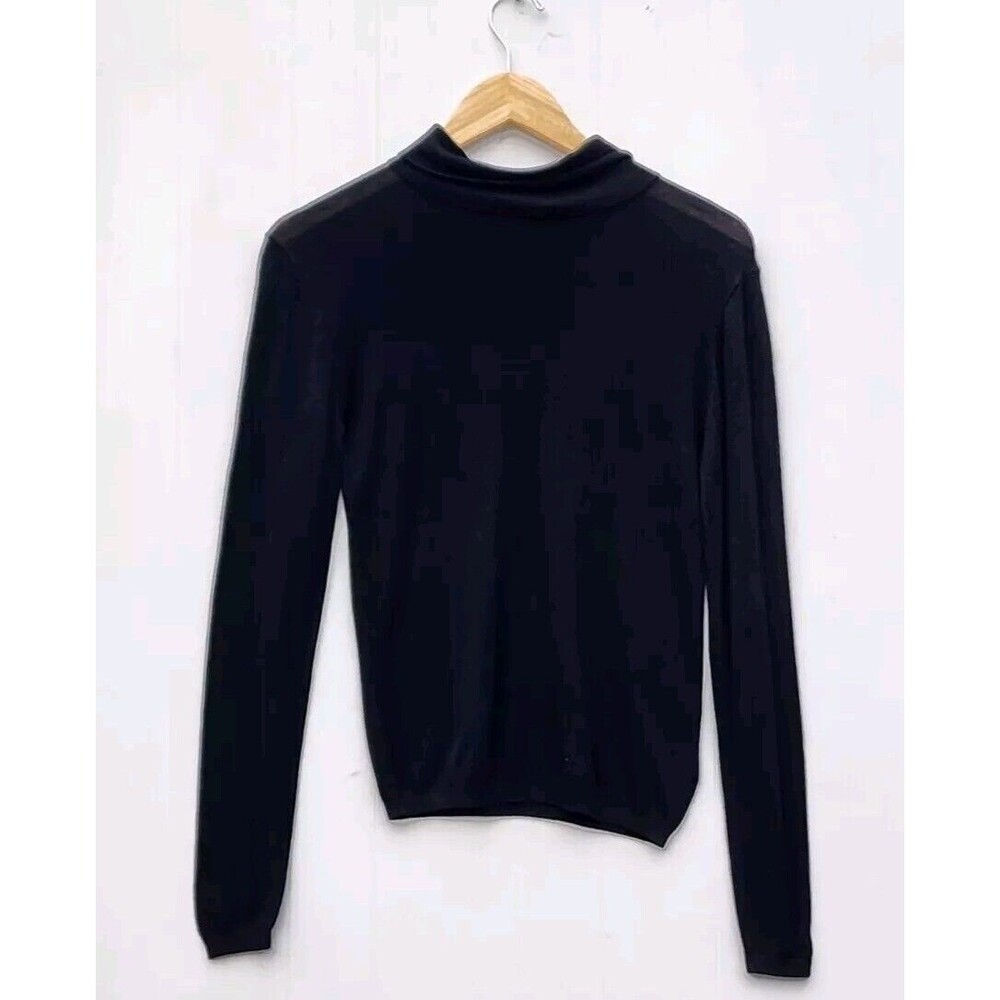 One Grey Day Women's Black Turtleneck Long Sleeve Lightweight Sweater Sz XS